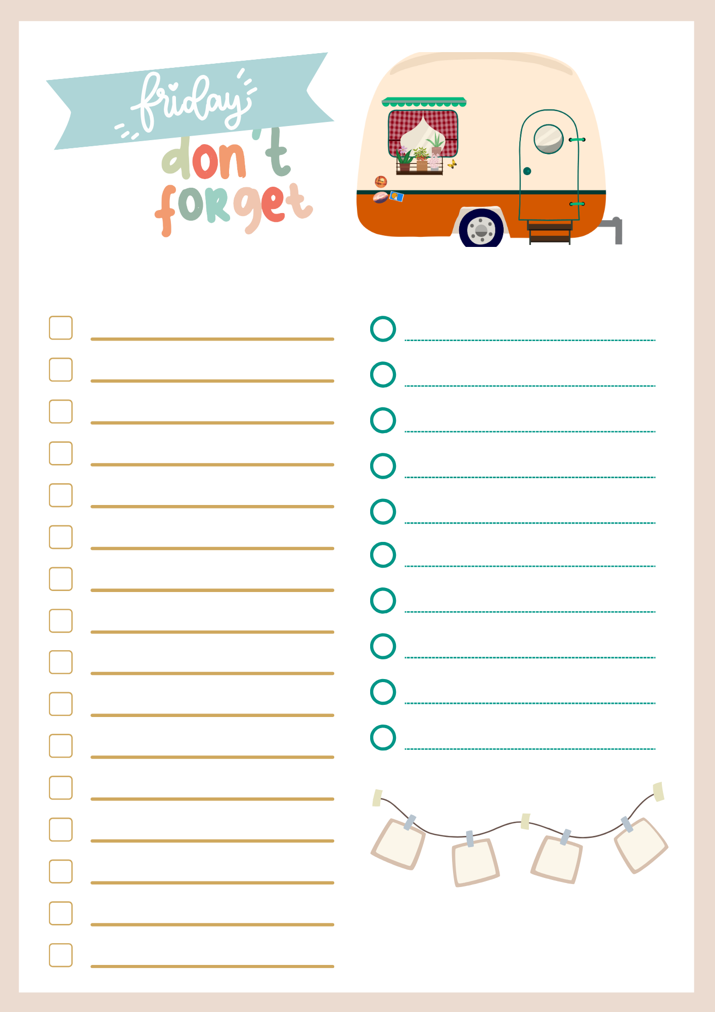 Magnet To-do-list Husvagnsliv