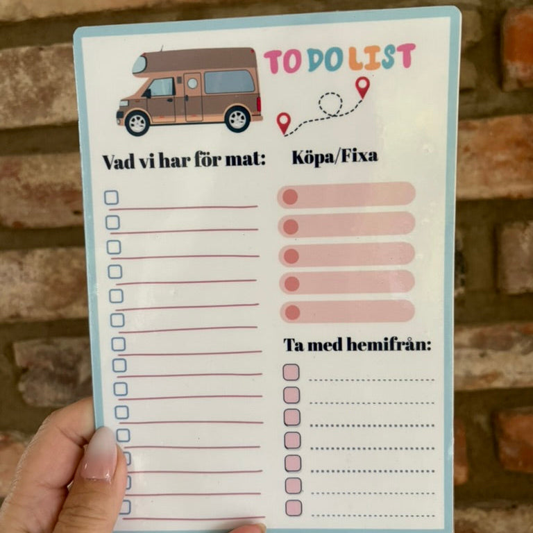 Magnet To-do-list för Husbilsåkare