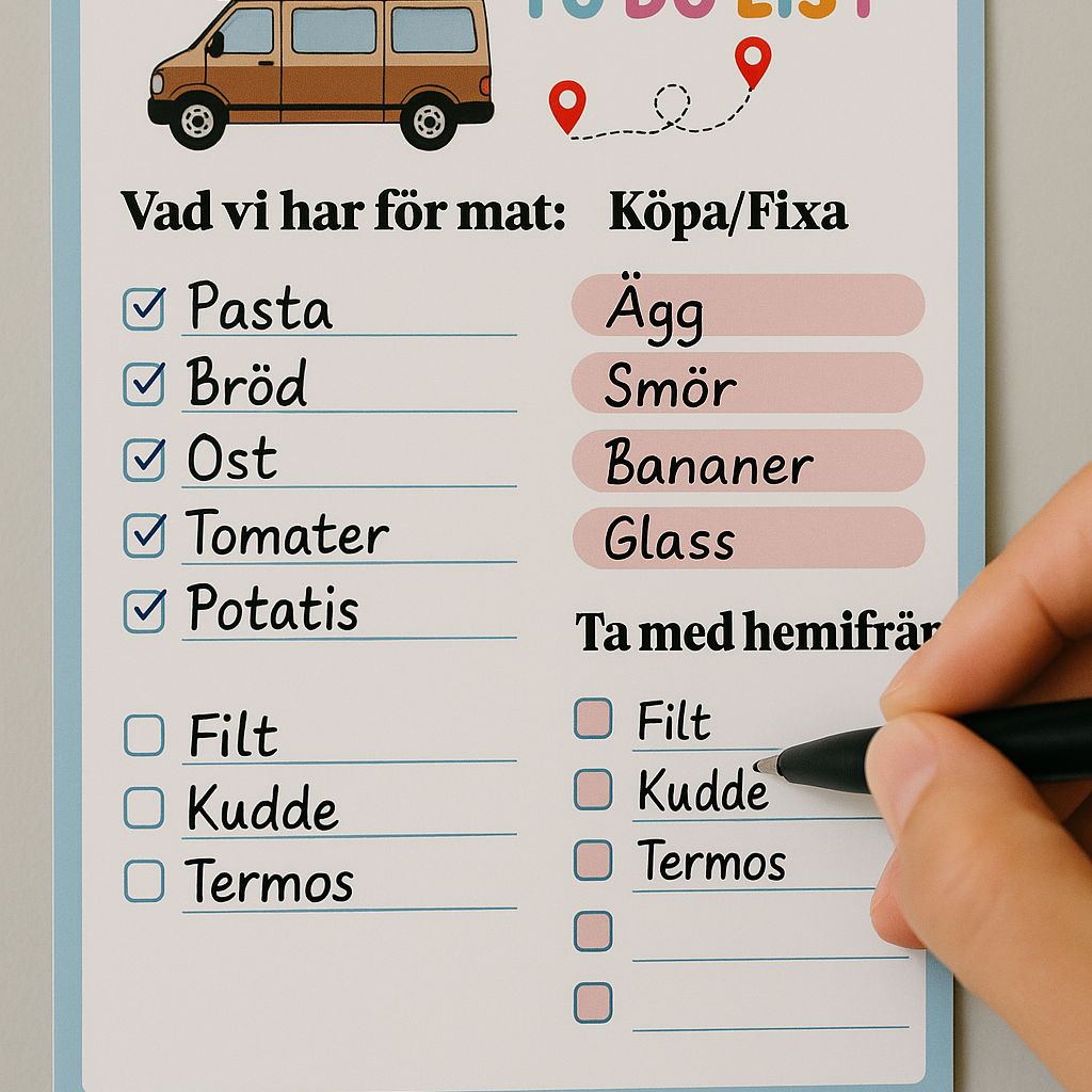 Magnet To-do-list för Husbilsåkare