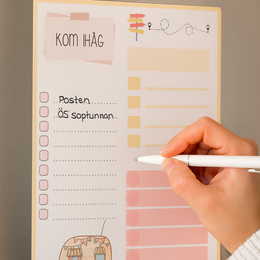 Magnet To-do-list Husvagnsliv