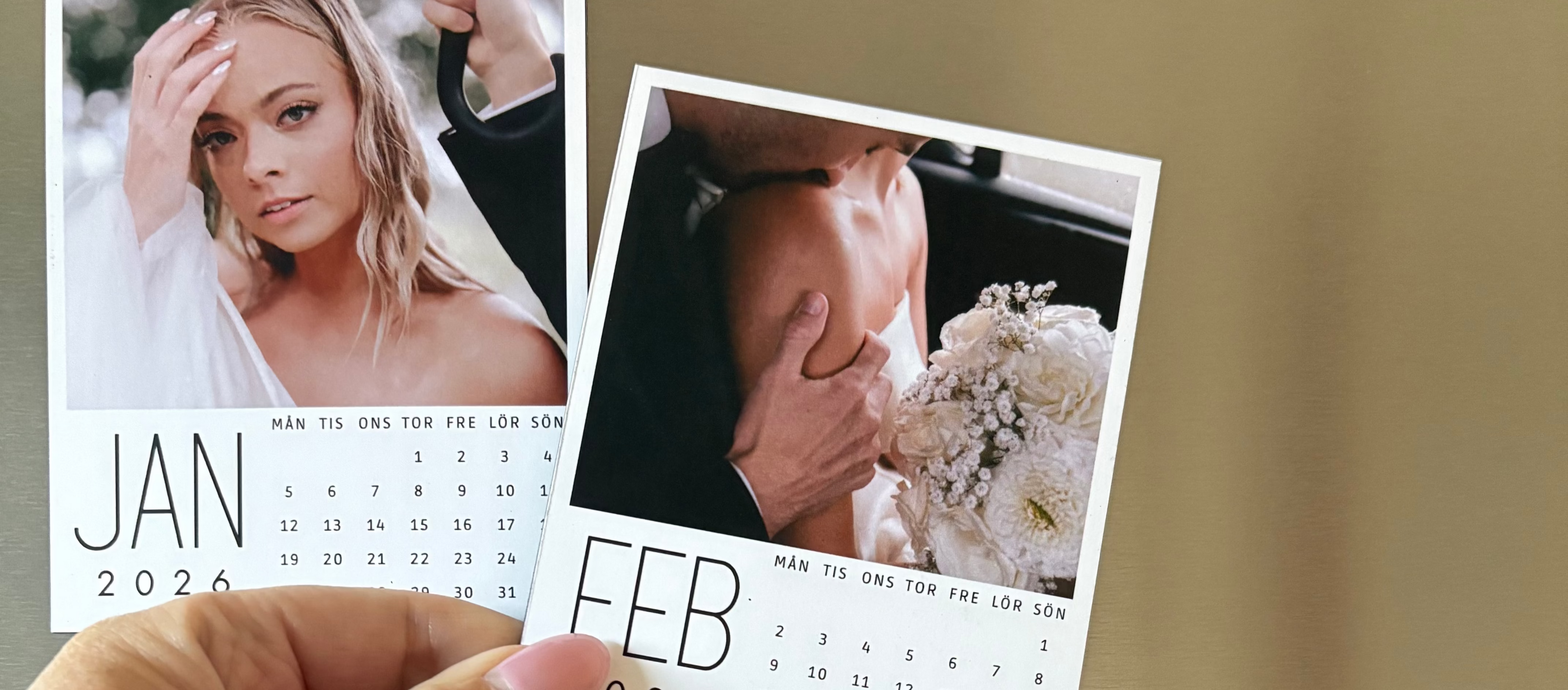 Magnetisk kalender med personliga bilder