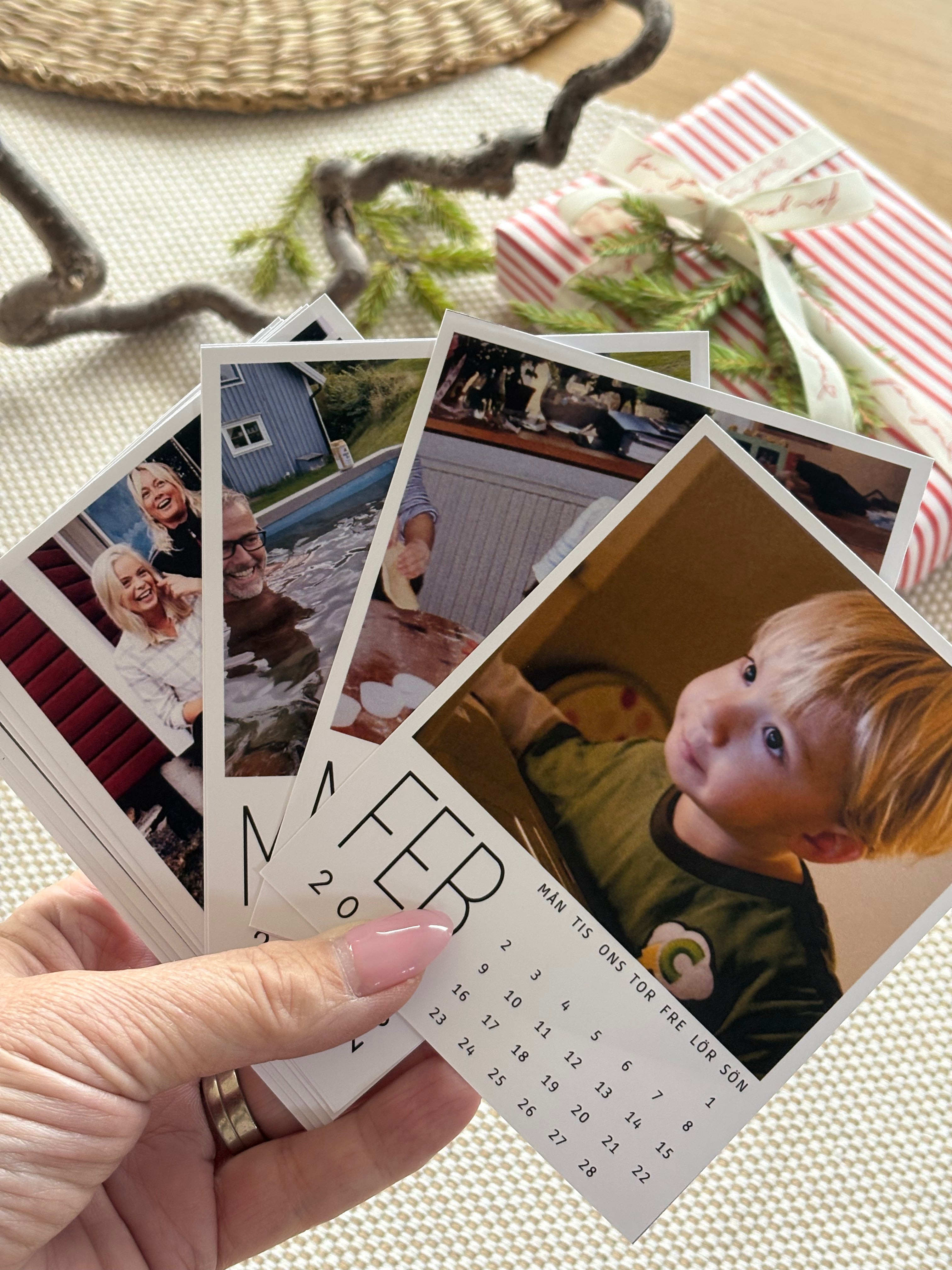Kalender kort med personliga bilder (utan magnet)