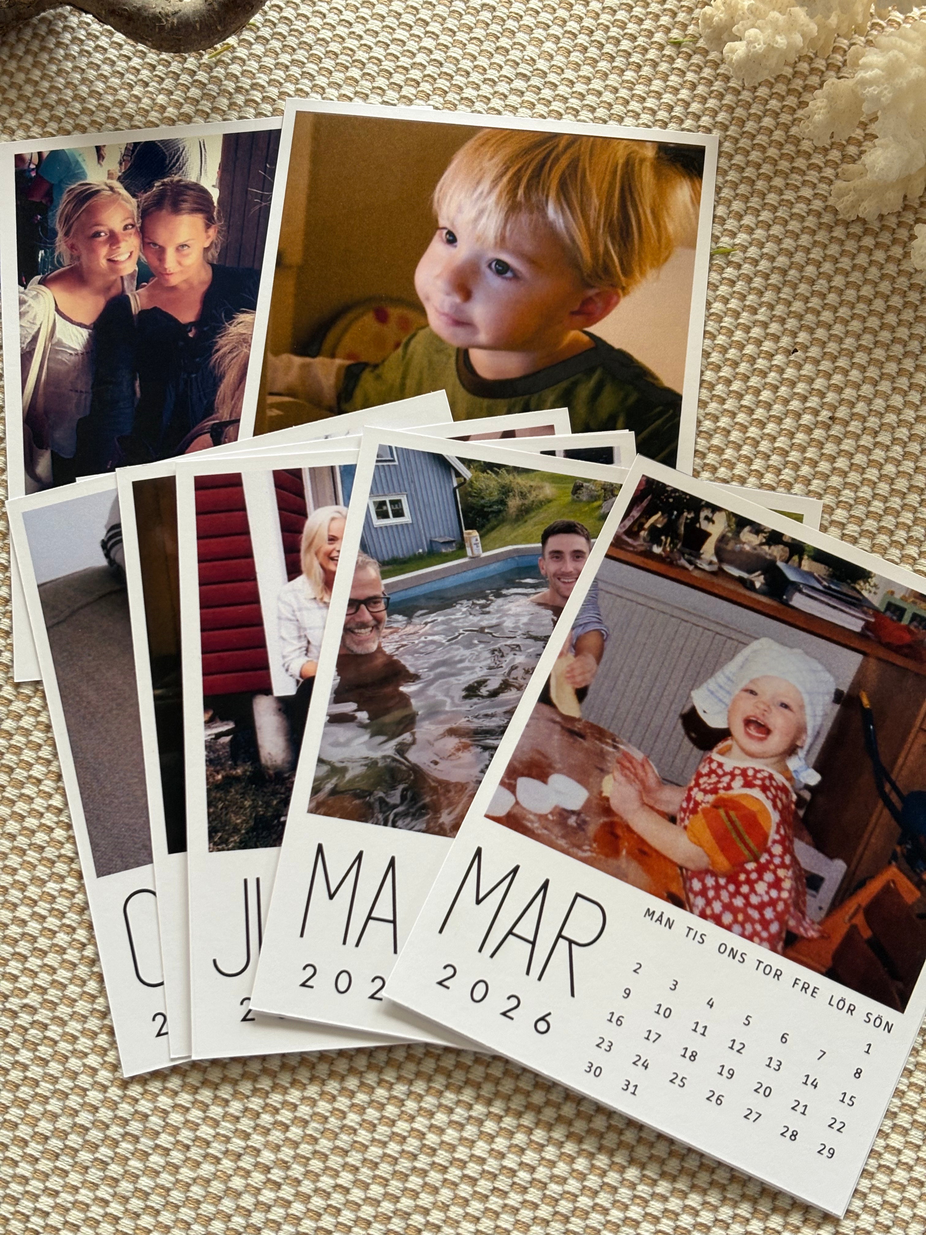 Kalender kort med personliga bilder (utan magnet)