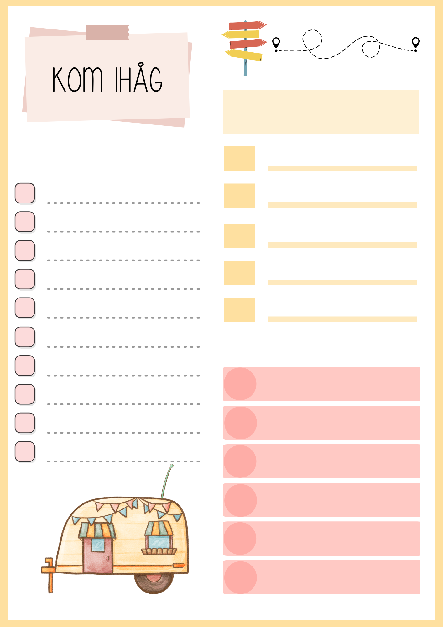 Magnet To-do-list Husvagnsliv